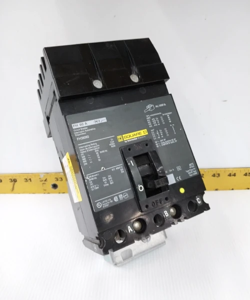 Square D 60 Amp I-Line Circuit Breaker 600 VAC / 250 VDC 3 Pole FH36060