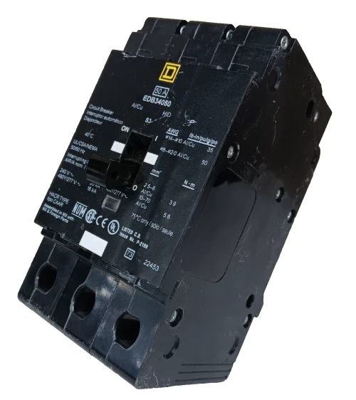 New Square D EDB34050 Bolt-On Circuit Breaker 50 Am[ 3 Pole 480 VAC