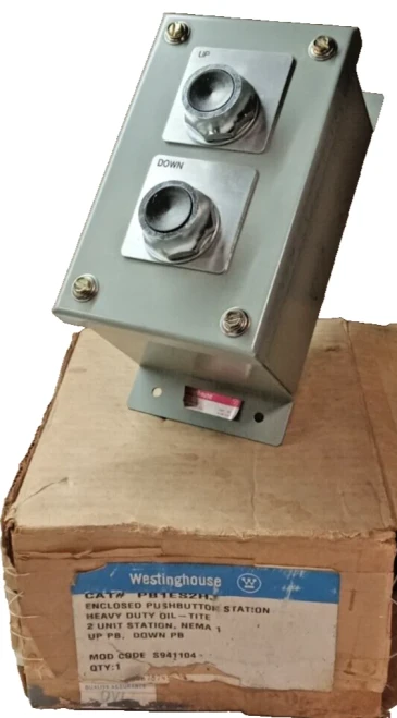 New Westinghouse 2-Unit Heavy Duty Pushbutton Control Station "Up/Down" PB1ESHJ