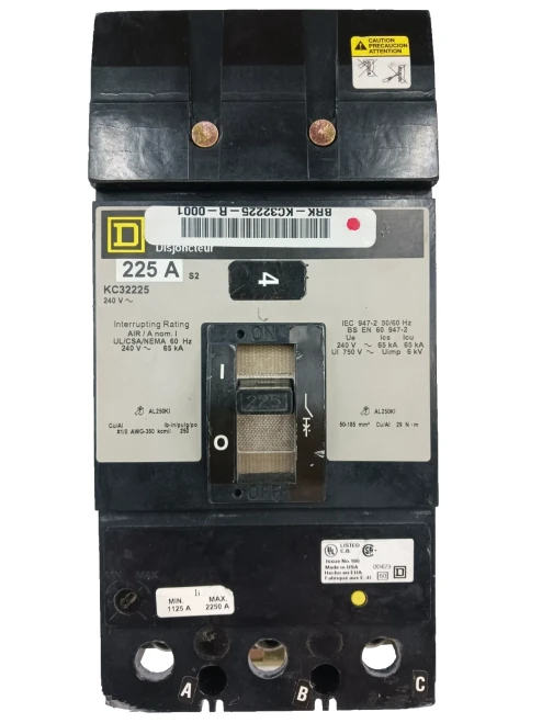 Square D 225 Amp I-Line Circuit Breaker 3 Pole 240 VAC KC32225