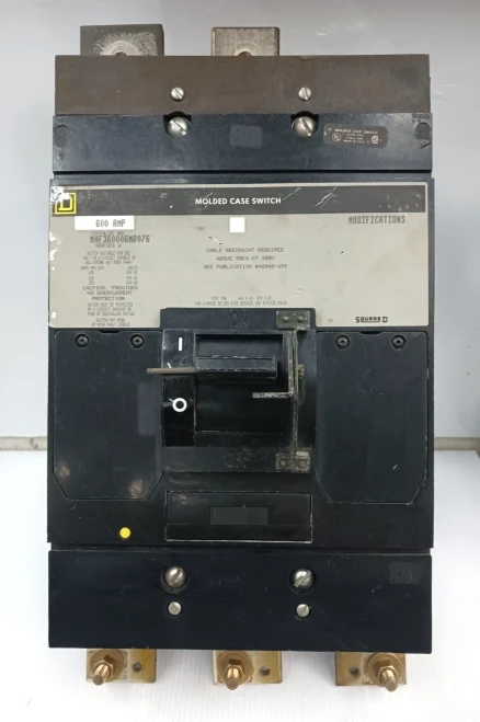 Square D 600 Amp Molded Case Switch 3 Pole 600 VAC MHF360006M8076