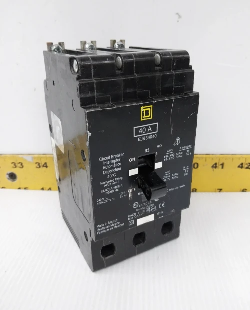 Square D 40 Amp Bolt-On Circuit Breaker 480Y/277 VAC 3 Pole EJB34040