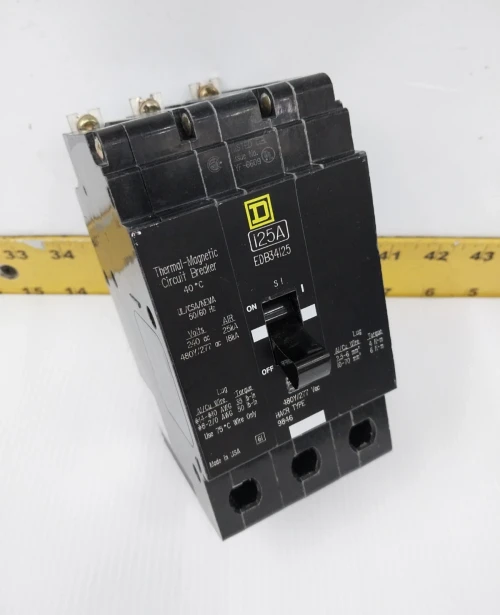 Square D 125 Amp Bolt-On Circuit Breaker 480Y/277 VAC 3 Pole EDB34125