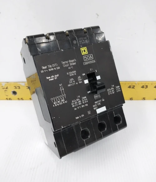 Square D 50 Amp Shunt Trip Circuit Breaker 480Y/277 VAC 3 Pole EDB34050SA
