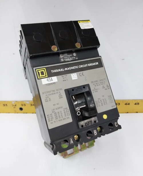 Square D 45 Amp I-Line Circuit Breaker 240/480 VAC 3 Pole FCB34045