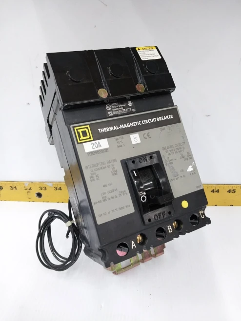 Square D 20 Amp I-Line Shunt Trip Circuit Breaker 480 VAC 3 Pole FCB340201021