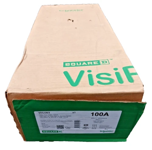 New Square D 100 Amp Non-Fusible Safety Disconnect Switch 600 VAC 3 Pole VHU363