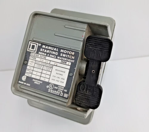 Square D 2510 KW-2H Manual Motor Starting Switch 10 HP at 460 Vac