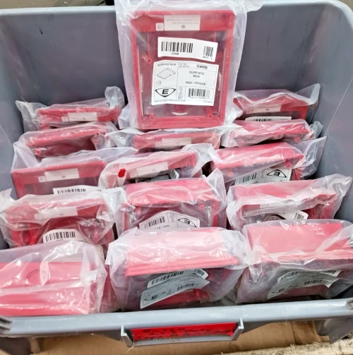 Lot of 16 New Edwards G4RB Fire Alarm Strobe Red Surface Box