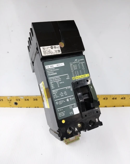 New Square D 50 Amp I-Line Circuit Breaker 480 VAC / 250 VDC 2 Pole FA24050AB