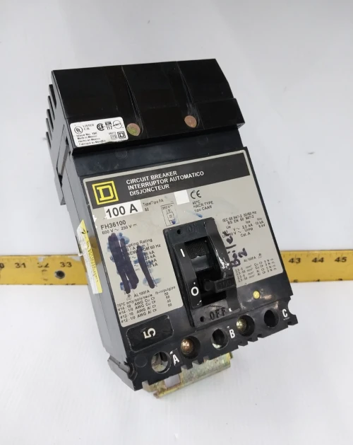Square D 100 Amp I-Line Circuit Breaker 600 VAC / 250 VDC 3 Pole FH36100 (#2)