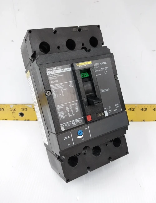 Square D PowerPact 200 Amp Circuit Breaker 600 VAC / 250 VDC 3 Pole JDL36200