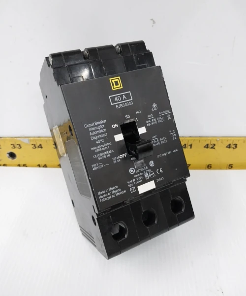 Square D 40 Amp Bolt-On Circuit Breaker 240 / 480Y/277 VAC 3 Pole EJB34040 #4