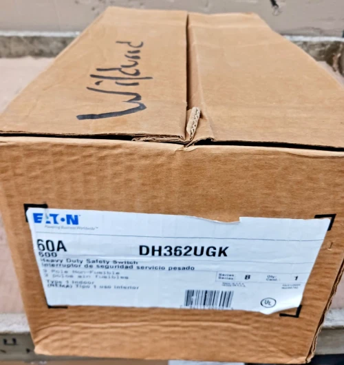 New Eaton 60 Amp Non-Fusible Safety Switch 3 Pole 600 Vac DH362UGK