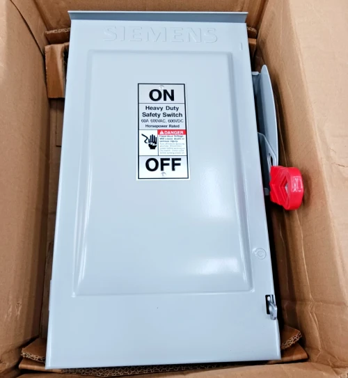 New Siemens 60 Amp Fusible Safety Switch 3 Pole 600 VAC 3R Outdoor HF362R