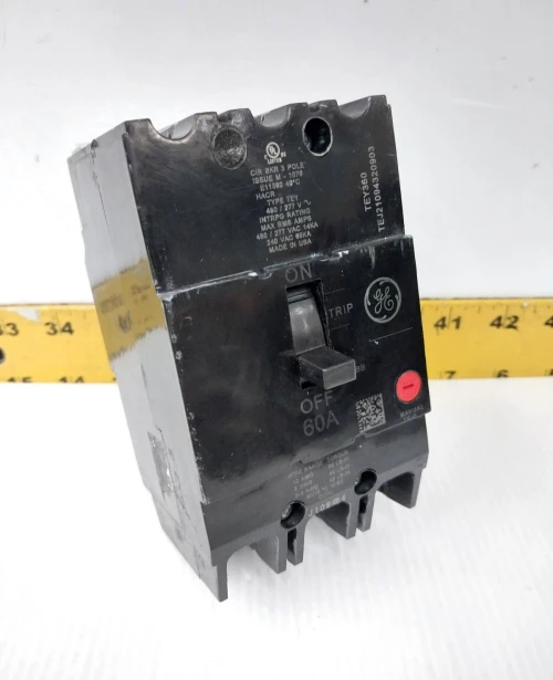 GE 60 Amp Bolt-On Circuit Breaker 240 / 480Y/277 VAC 3 Pole TEY360