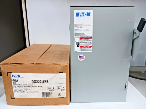 New Eaton 60 Amp Non-Fusible Safety Switch 2 Poles 240 VAC 3R DG222URB