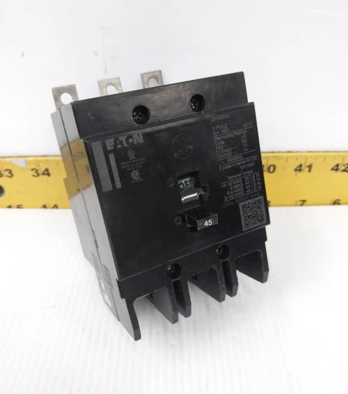 Eaton 45 Amp Bolt-On Circuit Breaker 277/480 VAC 125/250 VDC 3 Pole GHB3045