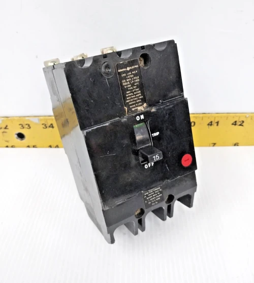 GE 15 Amp Bolt-On Circuit Breaker 480Y/277 VAC 3 Pole TEY315 #2