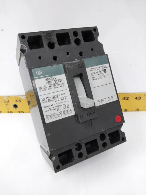 GE 125 Amp Circuit Breaker 480 VAC / 250 VDC 3 Pole TED134125