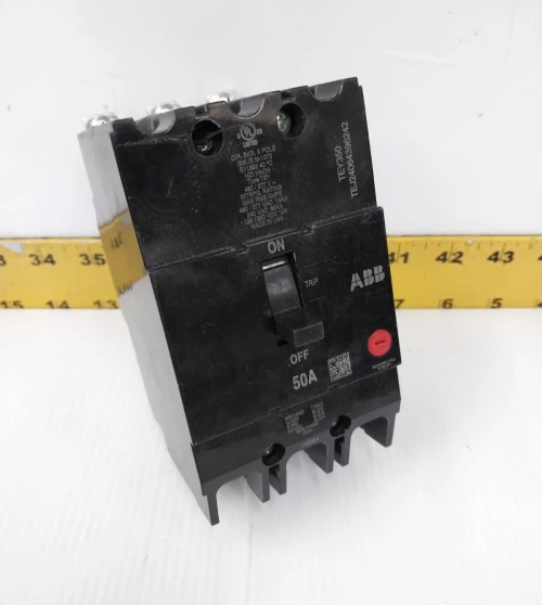 New ABB / GE 50 Amp Bolt-On Circuit Breaker 480 VAC / 250 VDC 3 Pole TEY350