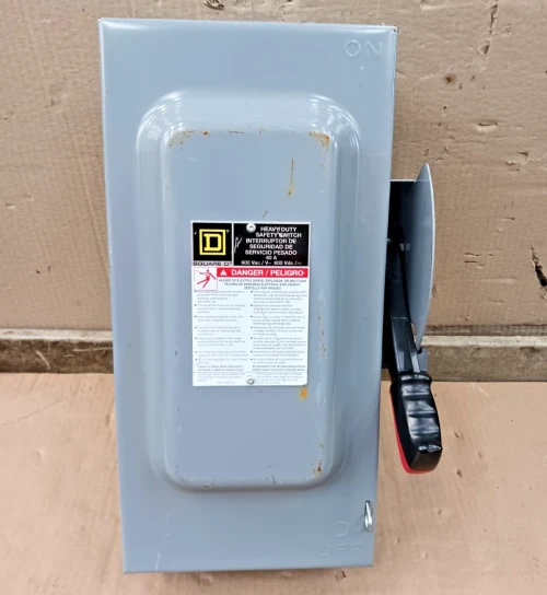 Square D 60 Amp Fusible Safety Disconnect Switch 3 Pole 600 Vac H362