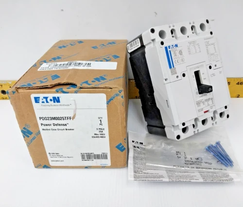 New Eaton 25 Amp Power Defense Circuit Breaker 600 VAC 3 Pole PDG23M0025TFFJ