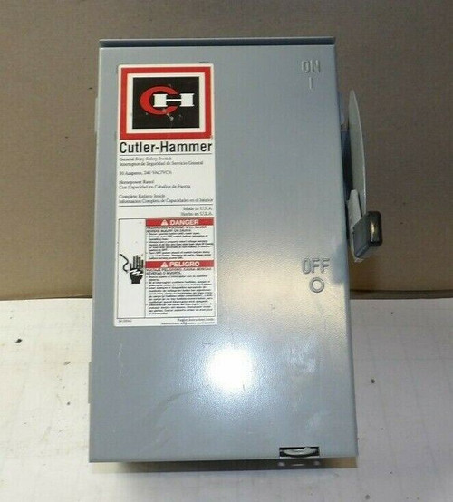NEW CUTLER HAMMER 20 AMP 3 POLE NON-FUSED 3R SAFETY SWITCH 240 VAC DG321NRB
