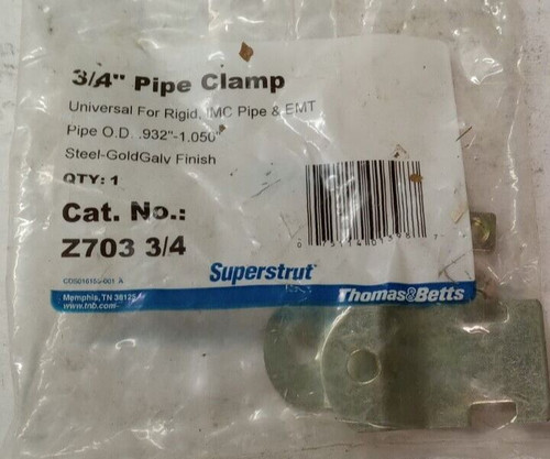 LOT OF 20) NEW THOMAS & BETTS SUPERSTRUT 3/4" PIPE CLAMP Z703 3/4