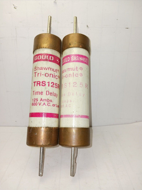 2) GOULD 125 AMP TIME-DELAY FUSE 600 VAC  TRS-125-R  LOT OF 2
