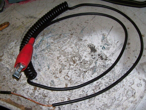 NEW INSULATED BATTERY GROUND WIRE W/ MULLER GATOR CLIP 21A 50 AMP RATED 90" LONG