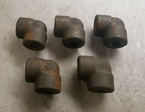 (5) NEW PENN 3/8" NPT BLACK MALLEABLE IRON 90 DEGREE ELBOW LOT OF 5