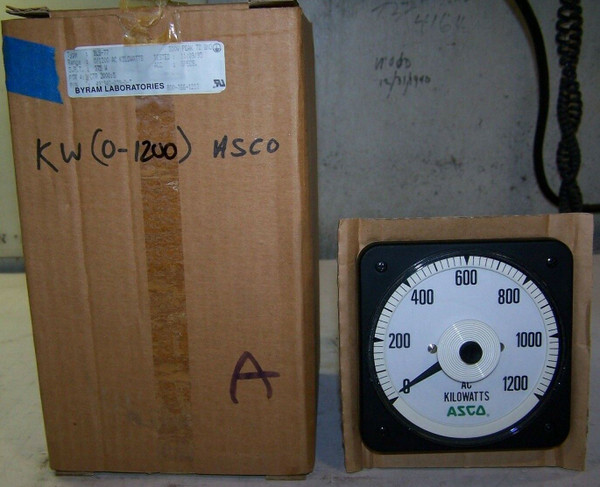 NEW ASCO CROMPTON BLS-77 0 - 1200 AC KILOWATTS PANEL METER 491942-039-D-T