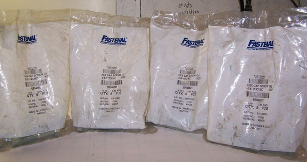 20) NEW FASTENAL 110120421 HEX CAP SCREW G5 5/8"-11 x 3  4 PACKS OF 5