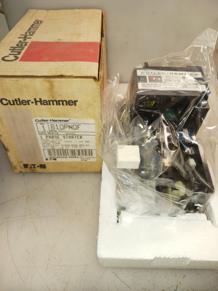 NEW CUTLER HAMMER SIZE 1-1/2 SINGLE PHASE MOTOR STARTER 120/240V COIL B10PN0