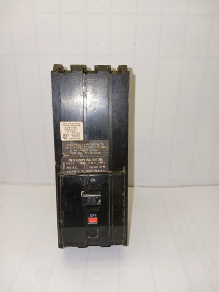 SQUARE D 70 AMP CIRCUIT BREAKER 3 POLE  240 VAC PLUG IN Q1370