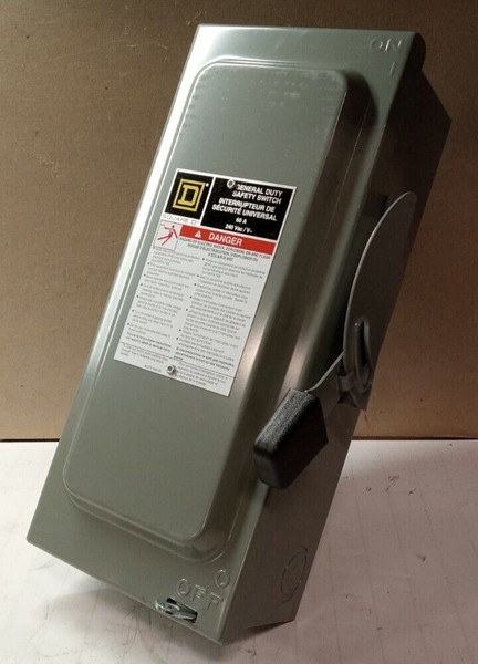 NEW SQUARE D 60 AMP SAFETY SWITCH DISCONNECT 3 POLE FUSIBLE 240 VAC CD322N