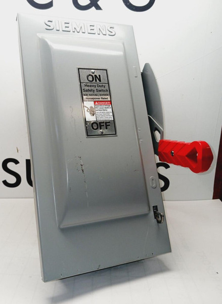 NEW SIEMENS 30 AMP FUSIBLE HEAVY DUTY SAFETY SWITCH 2 POLE 600 VAC/VDC HF261