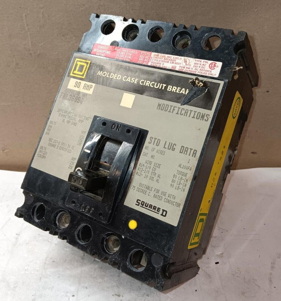 SQUARE D FHL36090 90 AMP CIRCUIT BREAKER 3 POLE 600 VAC