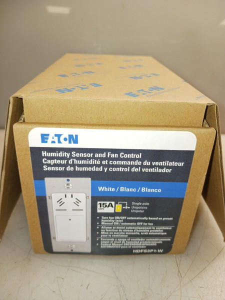 NEW PACK OF 6 EATON HDFS3P1-W HUMIDITY AND FAN CONTROL SENSOR 15A