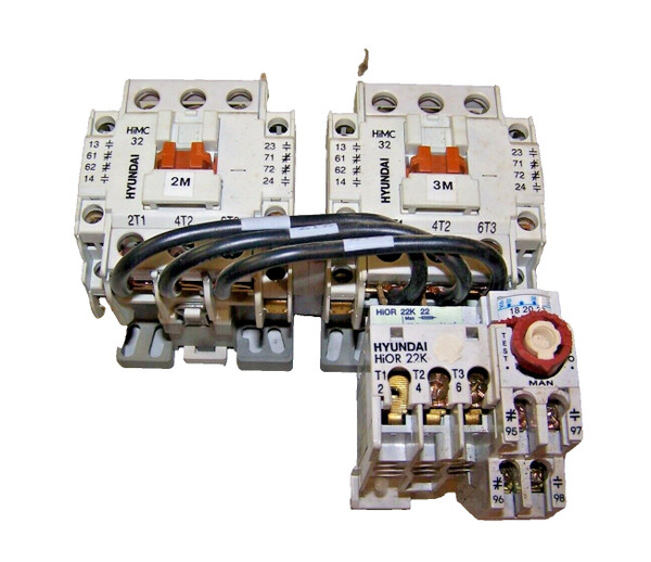 HYUNDAI REV MOTOR STARTER HiMC 32 115V COIL 20 HP W/ OVERLOAD RELAY HiOR22K22