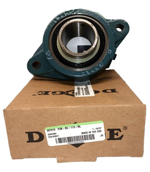 NEW DODGE F2B-SC-113-NL FLANGE MOUNT BEARING 1-13/16" BORE