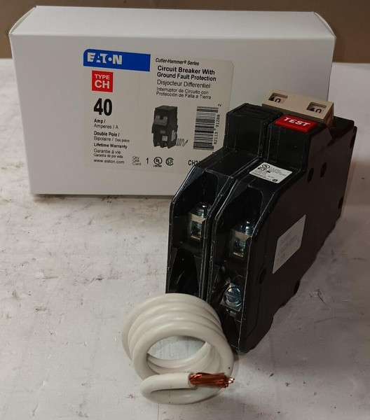 NEW EATON CH240GF 40 AMP GFI CIRCUIT BREAKER 2 POLE 240 VAC