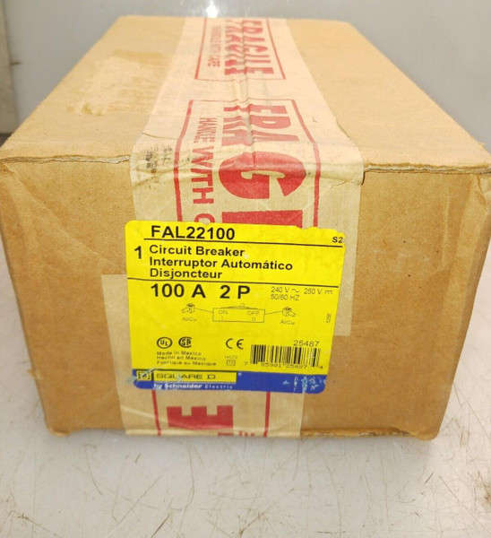NEW SEALED SQUARE D FAL22100 CIRCUIT BREAKER 100 AMP 2P 240 VAC 10kA