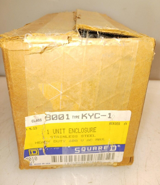 NEW SQUARE D STAINLESS STEEL 1 UNIT ENCLOSURE  9001 KYC-1