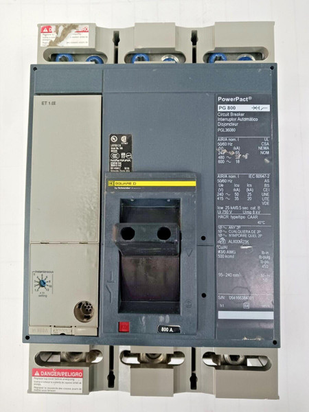 Square D 800 Amp PowerPact Circuit Breaker 3 Pole 600 VAC 35kA PGL36080