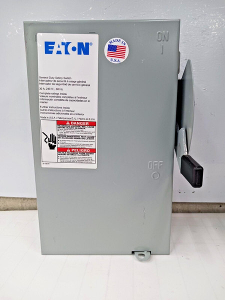 EATON 30 AMP NON-FUSBILE GENERAL DUTY SAFETY SWITCH 3 POLE 240 VAC DG321UGB