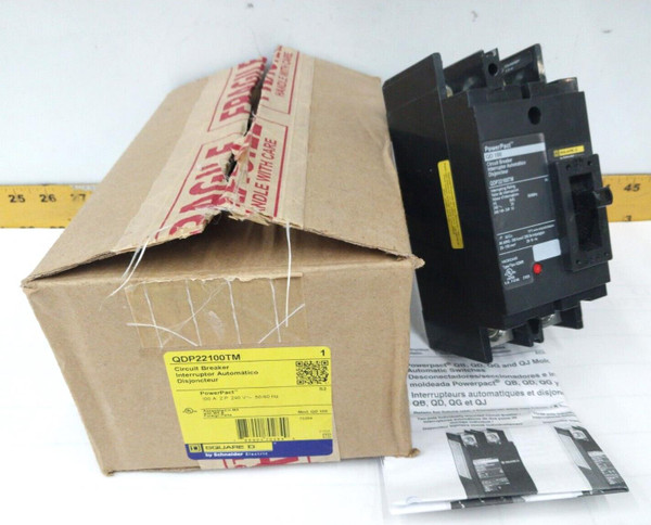 NEW SQUARE D 100 AMP CIRCUIT BREAKER 240 VAC 2 POLE  QDP22100TM