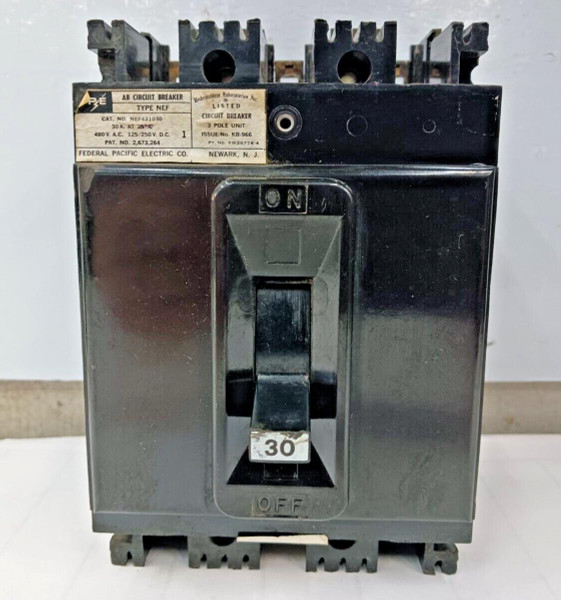 FPE 30 AMP CIRCUIT BREAKER 3 POLE 480 VAC NEF431030 #1