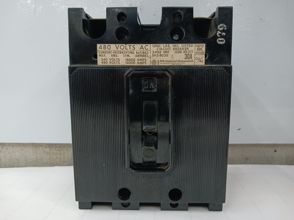 ITE 30 AMP CIRCUIT BREAKER 3 POLE 480 VAC EH3-B030 (FLAW)